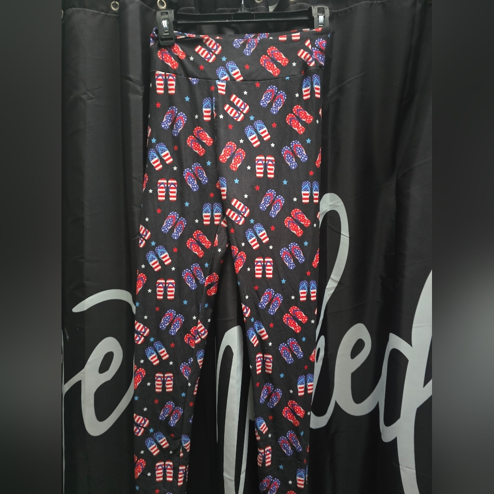 Red, White And Blue Leggings with Stretchy Fit